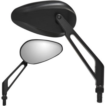 Par de Espejos Negros Estilo Mini Teardrop
