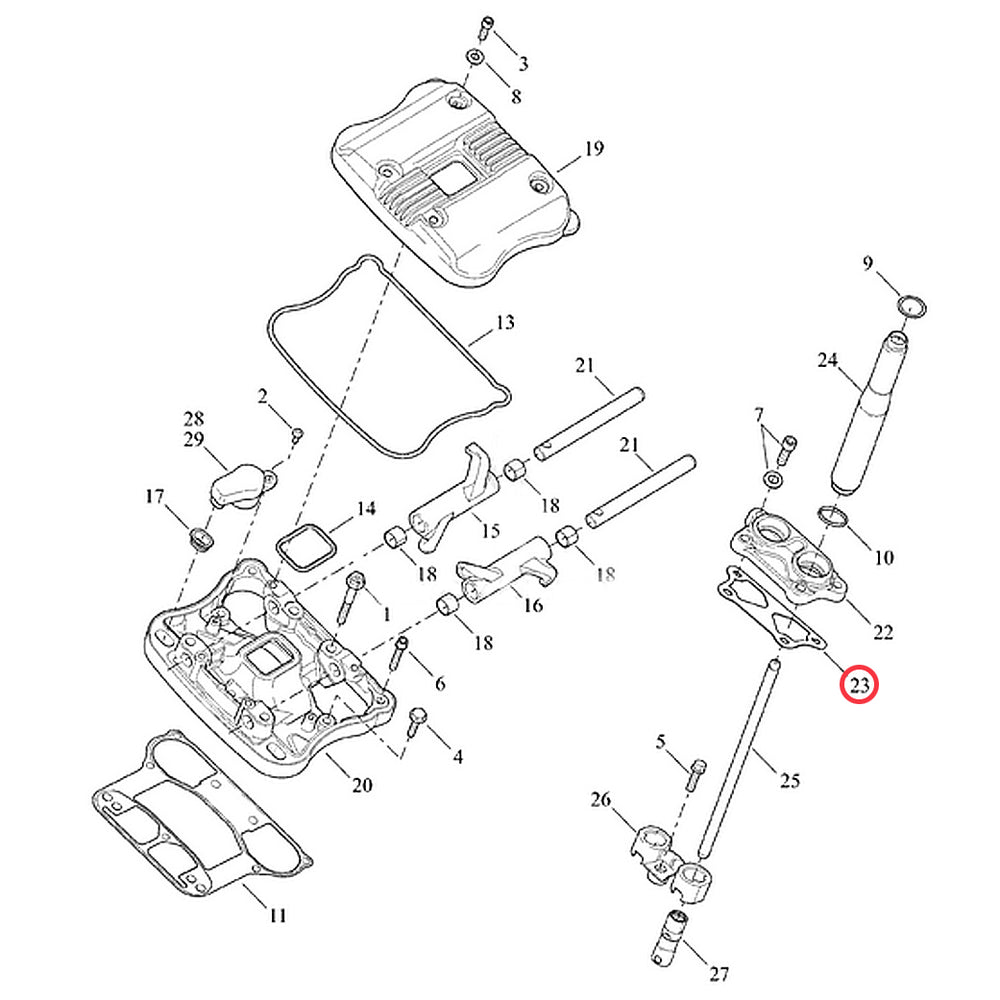 Juntas de Tapa de Botadores Sportster '04-'22