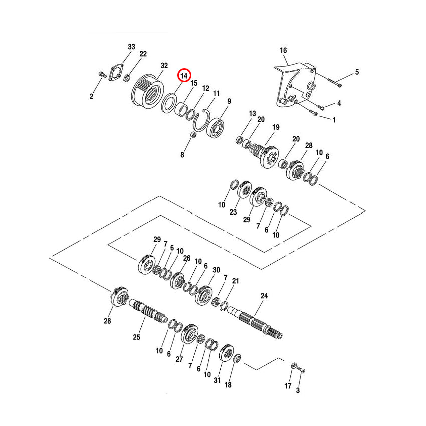 Sello XL, Evo y Twin Cam Transmision Main Drive Gear