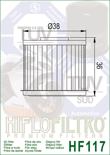 HF117 Filtro de Aceite Secundario y Transmision Honda DCT