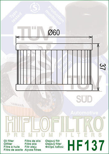 Filtro de Aceite HF 137 Suzuki DR 650 S40 650 Savage