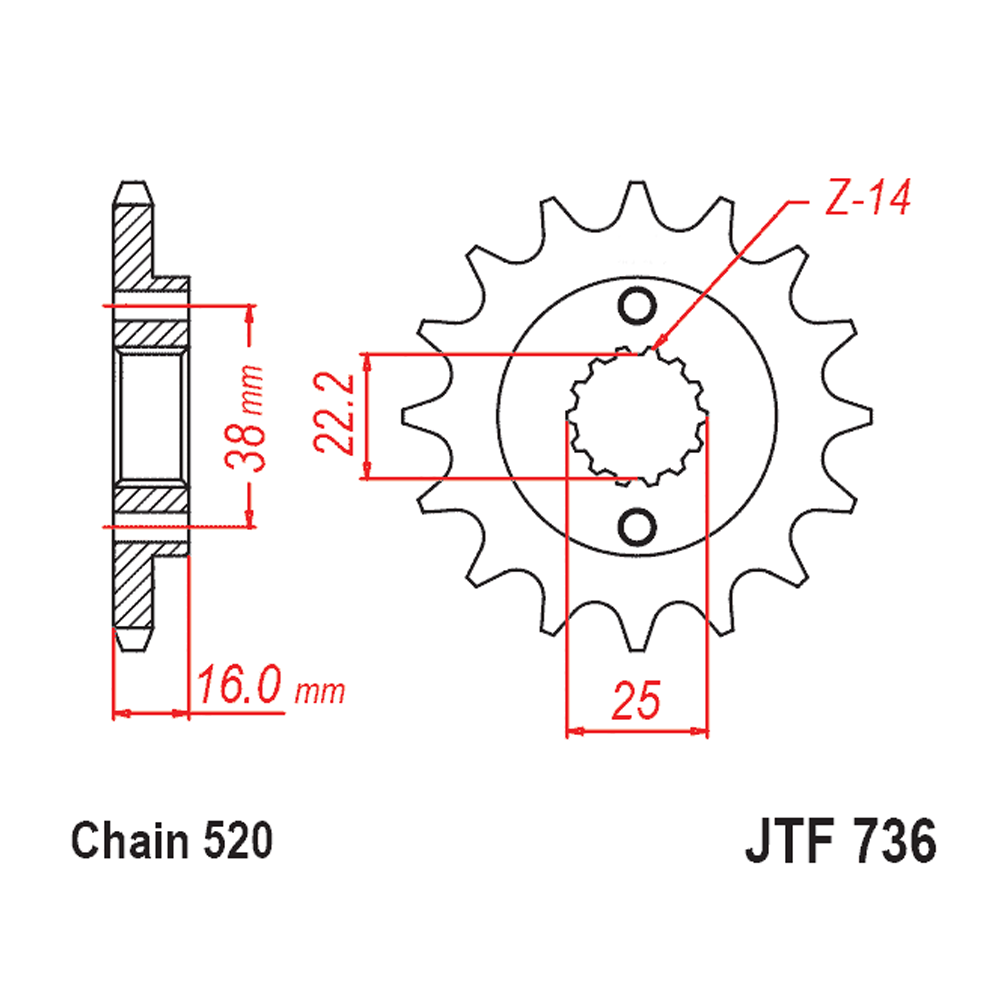 Kit de Sprocket Ducati Monster 696 2008-2014 (45T/15T)