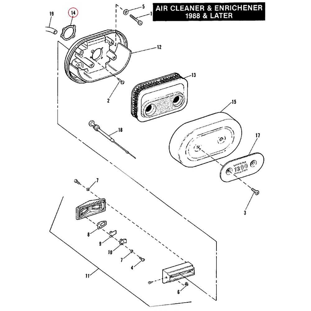 Junta Trasera para Base Filtro de Aire '88-'03