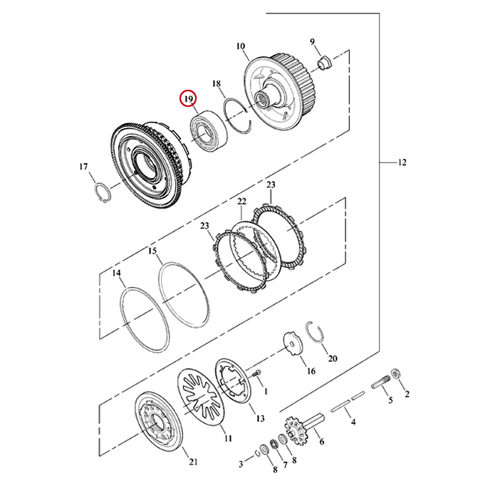 Balero del Cubo de Embrague Evolution y Twin Cam 1990-2010