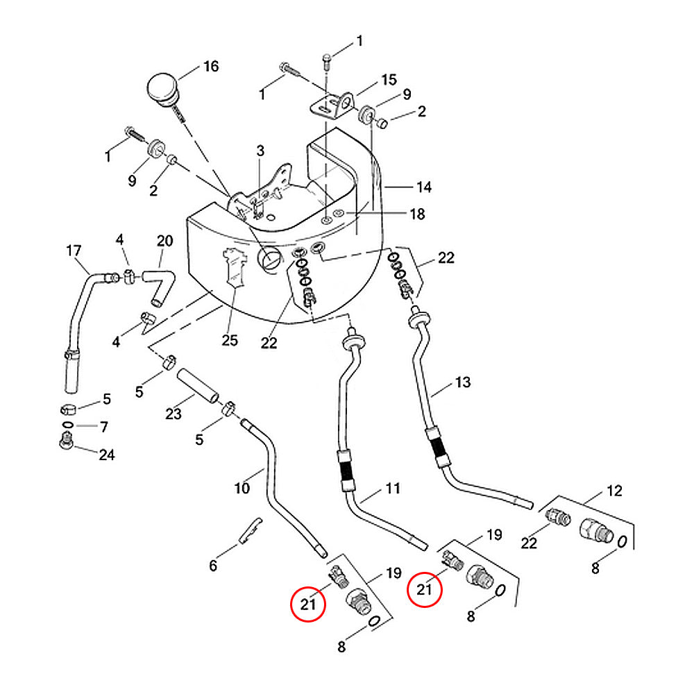 Retenedor Inferior De La Línea De Aceite Softail 00-17