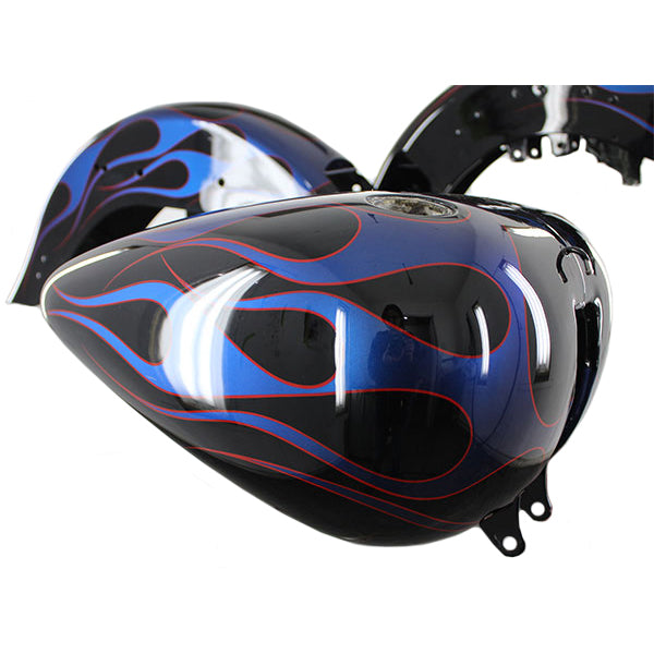 Tanque y Salpicaderas Flamas Azules para Softail Heritage